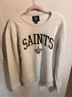 47 Brand New Orleans Saints Cream Crewneck Sweatshirt Large NFL Pullover
